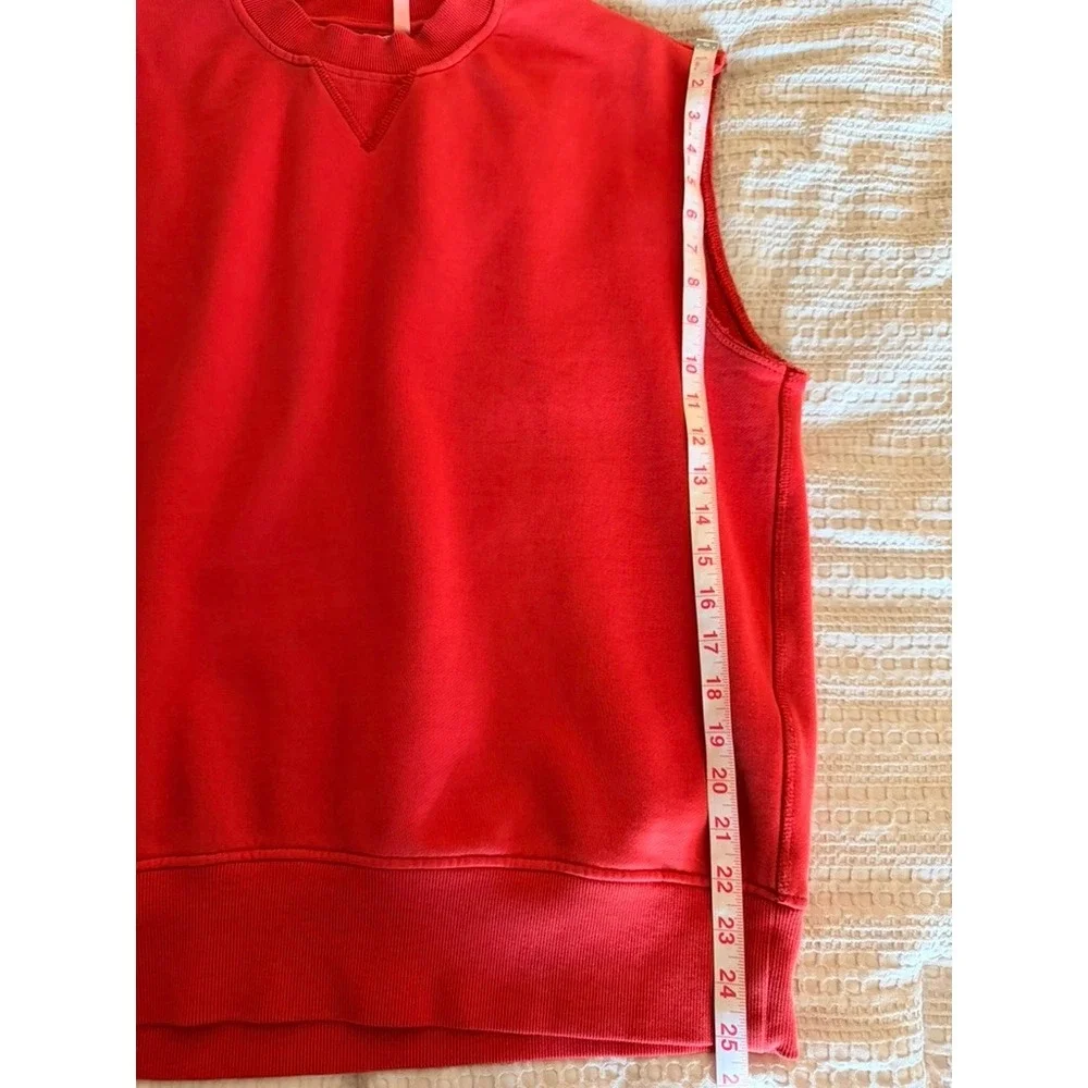 Weekday Sleeveless Sweatshirt Mens Medium Red Crew Neck Vest Streetwear